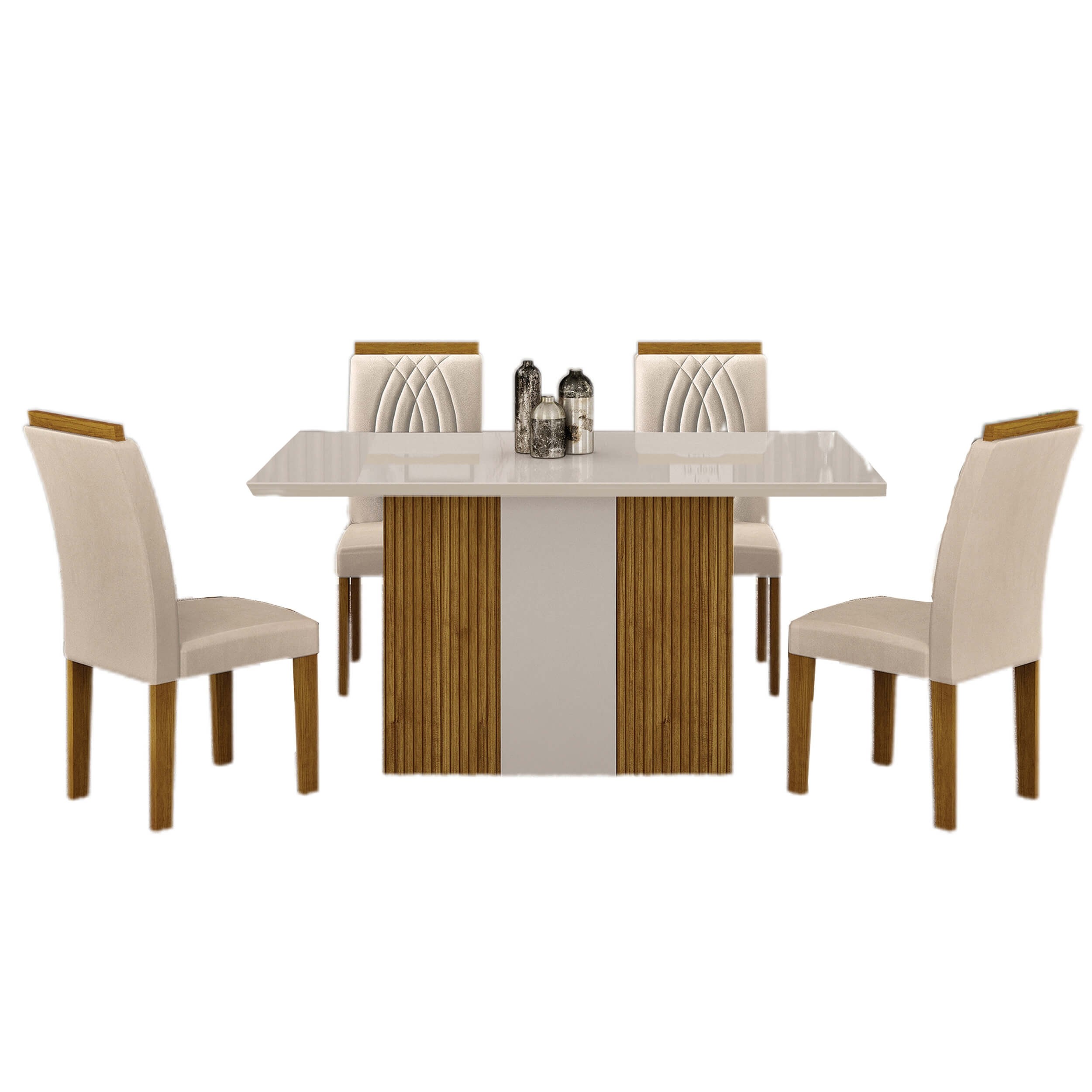 Mesa de Jantar Doha 120x80cm com 4 Cadeiras Leifer