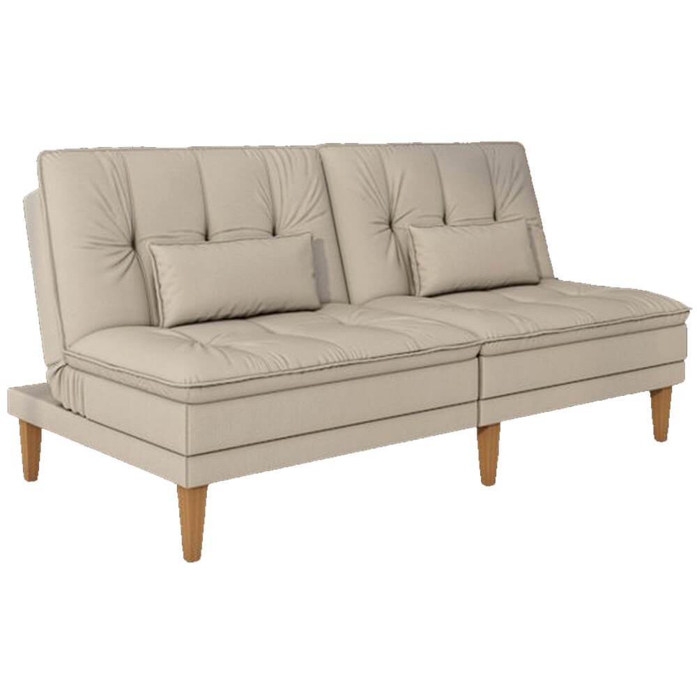 Sofá Cama Pietra 3 Lugares com Encosto Reclinável 190cm Tecido Suede Matrix