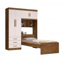 Guarda-Roupa Solteiro 4 Portas COM Cama de Solteiro Cancun – J&A Móveis