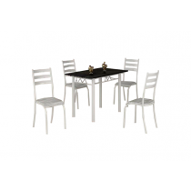 Mesa Retangular 100×60 Com 4 Cadeiras – Ipanema – branco