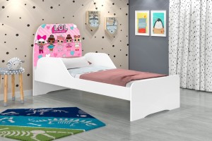Cama Infantil Juvenil Branco Personagens – Princesas LoL
