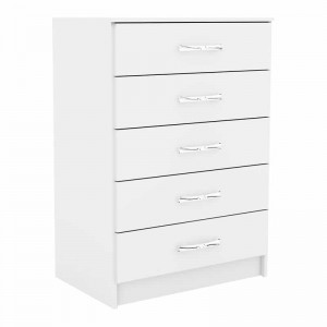 Cômoda com 5 gavetas Evidência – Branco – Promoção