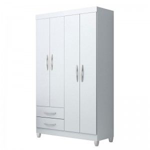 Guarda Roupa Solteiro NT 5005 4 Portas 2 Gavetas – Notável Móveis – Branco