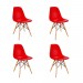 Conjunto com 4 Cadeiras Charles Eames 1102