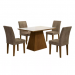 Mesa com 4 Cadeiras e Tampo em Vidro – Luna 90×90